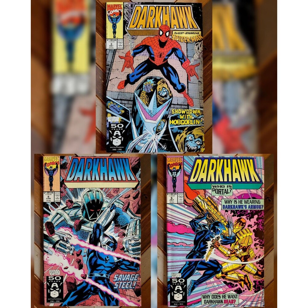 Lot of 3: Darkhawk #3-5 VF 1991 Spider-Man, Hobgoblin, 1st Savage Steel, Portal!